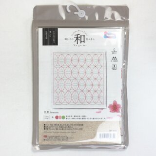 Tuch Sashiko Hanaguruma wei�, mit 3 Garnen