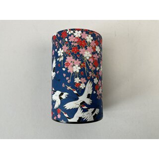 Teedose Kraniche & Kirschbl�ten 100 g, blau, mit...