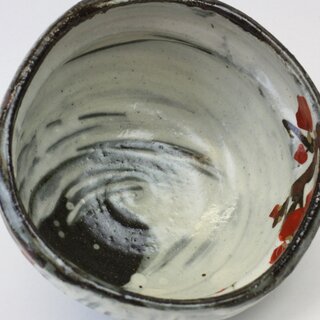 Teeschale Aka-Ume (rote Pflaumenblte), handbemalt