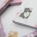 Haftzettel Katze, Igel, Hase, 4er Set