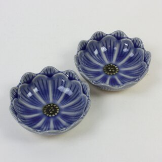Blütenschälchen blau, 2er Set, 9,3 cm Ø