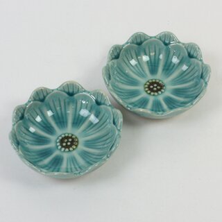 Bltenschlchen trkis, 2er Set, 9,3 cm 