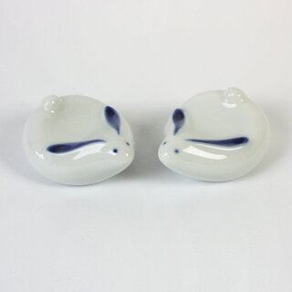 Essstbchenablagen 2er Set Hasen mit blauen Ohren