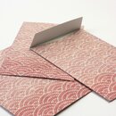3 Mini-Umschläge Seikaiha rosa, mit Perlmuttglanz