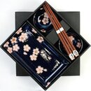 Sushiset Sakura no Mai, dunkelblau, rosa Kirschbl�ten