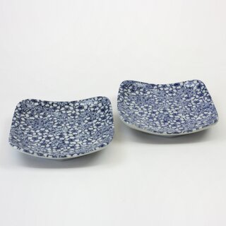 2 quadratische Tellerchen Kirschblten & Ahorn 9 x 9 cm