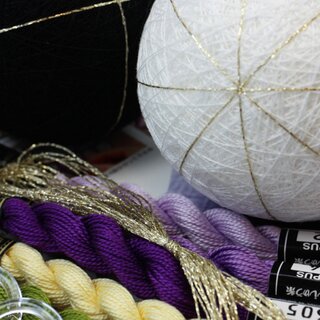 Temari, Fadenblle Materialset fr 2 Blle, mit englischer Anleitung