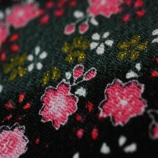 Stoffbeutel Chirimen schwarz 15 x 15 cm