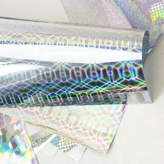 Silber Hologram 15 cm, 6 Blatt in 6 Mustern