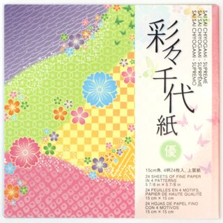 Saisai Chiyogami Supreme 15 cm, 24 Blatt