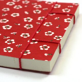 Notizheft mit traditioneller Bindung, 11 x 7,5 cm, Kobana rot