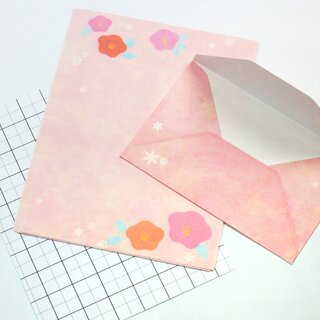 Briefpapierset Yukitsubaki, 19 x 14 cm, + Umschlge