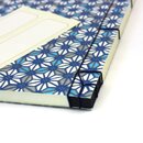 Notizbuch mit traditioneller Bindung 18x13 cm,Asa no Ha blau