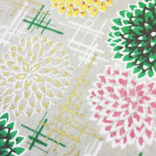 Notizbuch mit traditioneller Bindung 18 x13 cm, Chrysanthemen beige