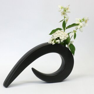 Ikebanagefäß Bogen schwarz, 30,5 x 16 cm