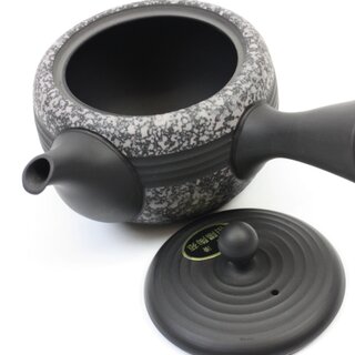 Grnteekanne Kyusu anthrazit mit Streifen 200 ml