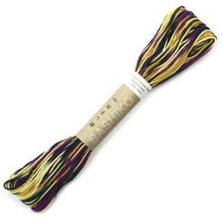 Garn fr Sashiko, mehrfarbig gelb-violett, 20 m