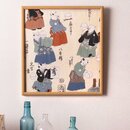 Furoshiki "Neko no Kyokugeishi" 48 x 48 cm