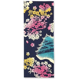Tenugui Kirschbl�te an der Burg 35 x 90 cm
