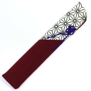 Fcheretui dunkelrot mit Muster, 22 cm lang