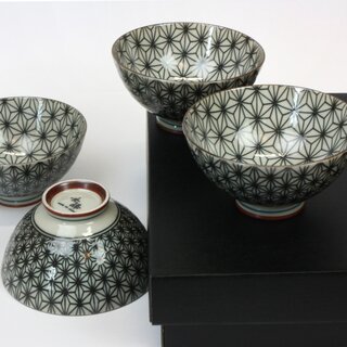 Reisschalen Set Asa no Ha, 4 Schalen 11,5 cm 