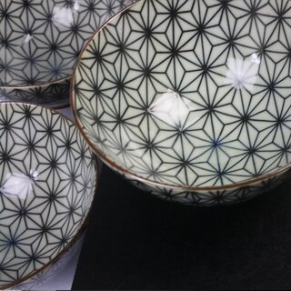 Reisschalen Set Asa no Ha, 4 Schalen 11,5 cm 