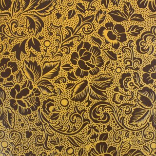 Washibogen Floral gelb-braun, Urushi-Lackoptik auf Papier...