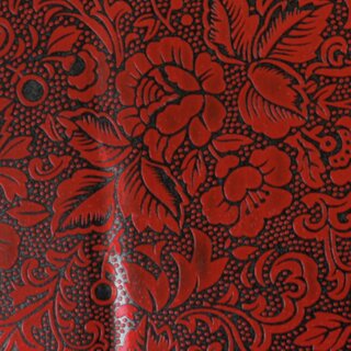 Washibogen Floral rot, Urushi-Lackoptik auf Papier 60 x 90 cm