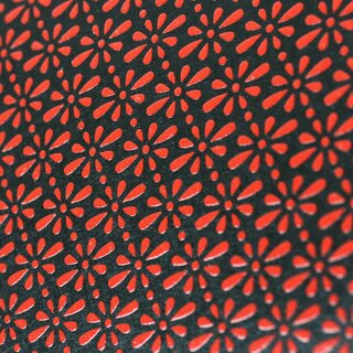 Washibogen Hana rot, Urushi-Lackoptik auf Papier 60 x 90 cm