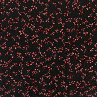 Washibogen Libellen schwarz, Urushi-Lackoptik auf Papier...