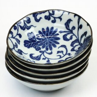 Schalen Kiku Karakusa blau 5er Set, 16,5 cm 