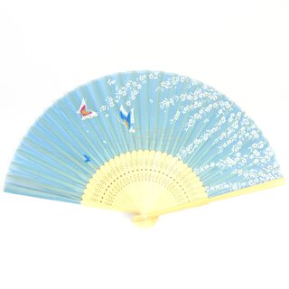 Fächer Blüten & Schmetterlinge, hellblau