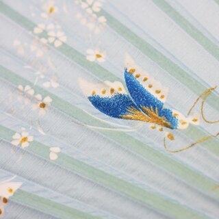 Fcher Blten & Schmetterlinge, hellblau