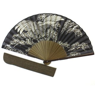 Fcher mit Etui  Kiefer & Falke, schwarz, im Geschenkkarton