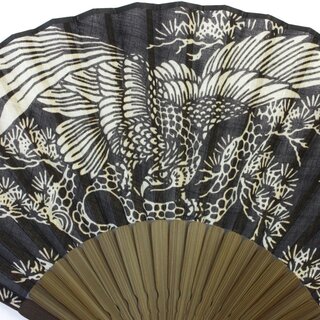 Fcher mit Etui  Kiefer & Falke, schwarz, im Geschenkkarton