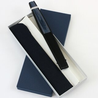 Fcherset Fuji-san blaugrau, mit Etui im Geschenkkarton