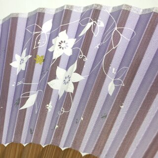 Fcher Tessen, flieder, mit Etui im Geschenkkarton