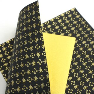 Double Color Washi Takumi schwarz-gold 25 x 25 cm, 5 Blatt