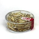 Stifttperlen 11 x 2 mm gold, Silbereinzug, 13 g