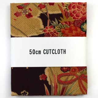 Japanischer Baumwollstoff rotbraun- bunt, 50 x 110 cm