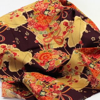 Japanischer Baumwollstoff rotbraun- bunt, 50 x 110 cm