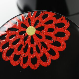 Teedose Chrysanthemen, 9 cm hoch, 350 ml