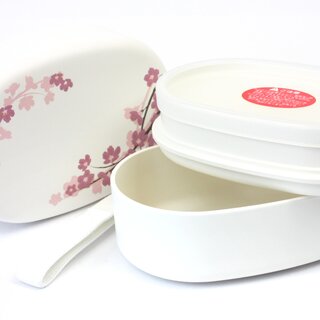 Lunchbox Bentobox Kirschbl�ten weiss