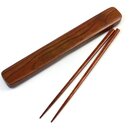 Essst�bchen mit Case aus dunklem Holz, St�bchen mit...