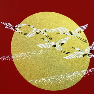 Tablett Marubon Kranich rot, 20,5 cm