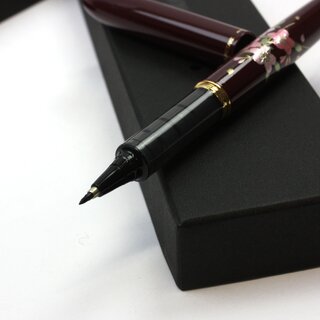 Fudepen, Pinselstift Kirschblten rot, mit Lackgehuse