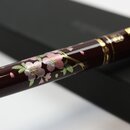 Fudepen, Pinselstift Kirschblüten rot, mit Lackgehäuse
