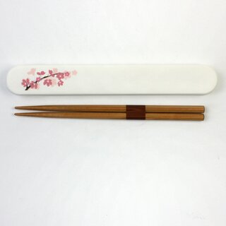 Essst�bchen mit Case Kirschbl�te wei�, St�bchen mit...