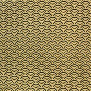 Washibogen Seigaiha schwarz-gold 48 x 64 cm