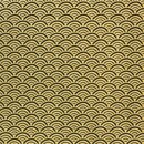 Washibogen Seigaiha schwarz-gold 48 x 64 cm